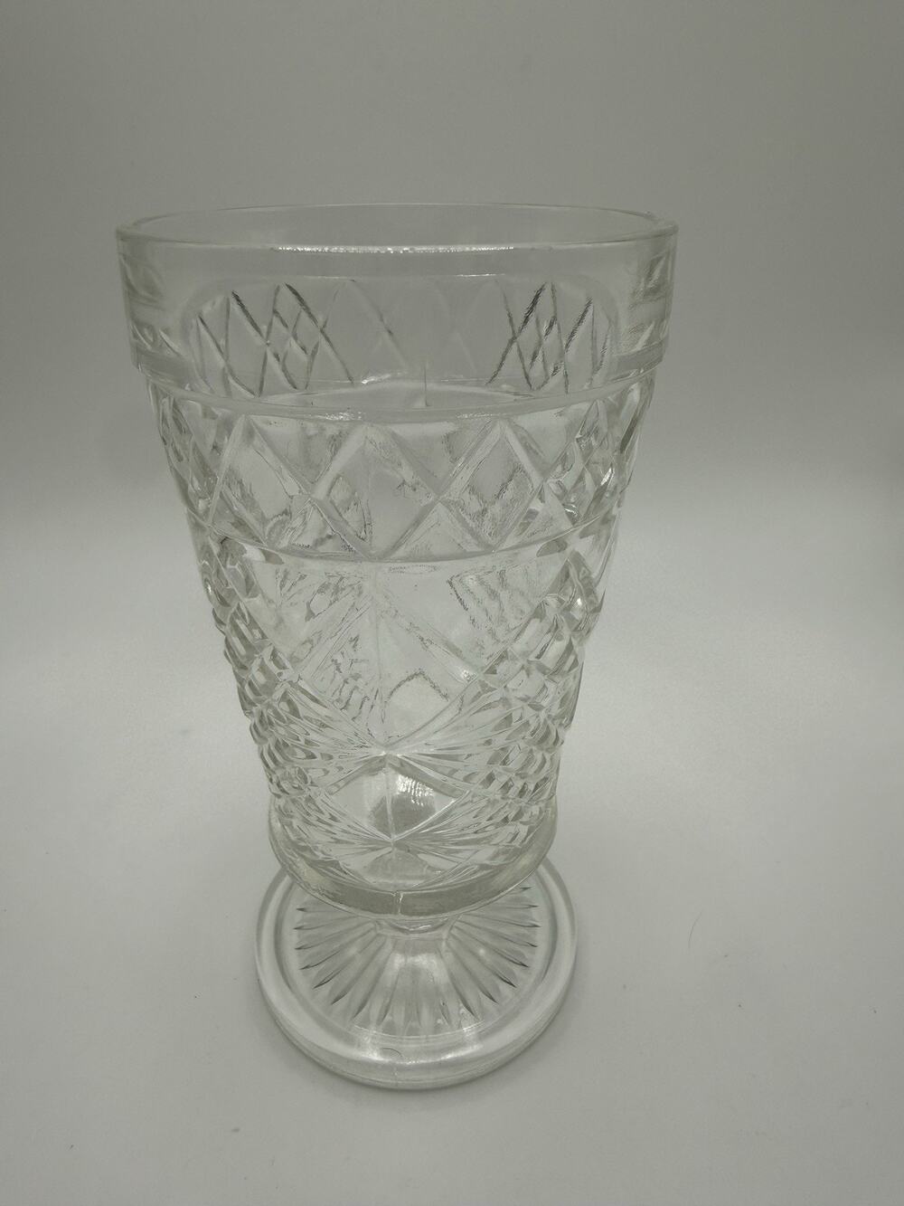 Vintage 1950s Hazel Atlas Clear Glass MCM Big Top Peanut Butter Footed Goblet